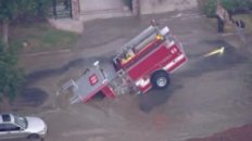 L.A. City Fire Engine Swallowed by Sinkhole
