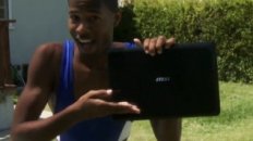 Guy Catches Laptop with His Butt