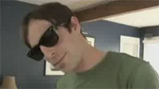 Guy catches glasses with face